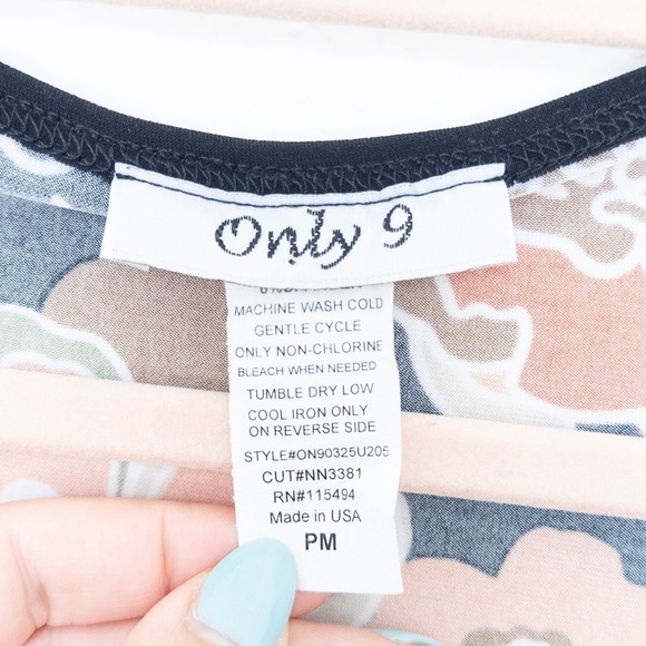 VTG Y2K Womens Babydoll Top Size M Petite Black Orange Floral Retro Indie Boho - Picture 4 of 7